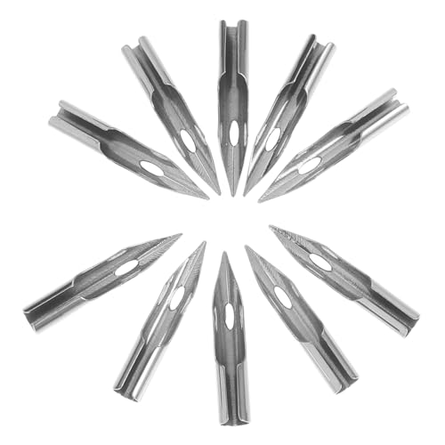 HAWILLOSCH 10pcs Ersatzmetallnibs Fountain Stift Ersatznibs Dip Stifte Künstler Kalligraphiewerkzeuge Zum Zeichnen (0,28 Mm) von HAWILLOSCH