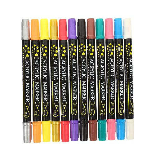 HAWILLOSCH 12Stücke Teiliges Multifunktions Marker Stifte mit Dual Tip für DIY Projekte und Tragbar für Zeichnen Markieren und Basteln für Erwachsene HAWILLOSCH 12Stücke Teiliges Multifunktions Marker Stifte mit Dual Tip für DIY Projekte und Tragbar für Zeichnen Markieren und Basteln für Erwachsene von HAWILLOSCH