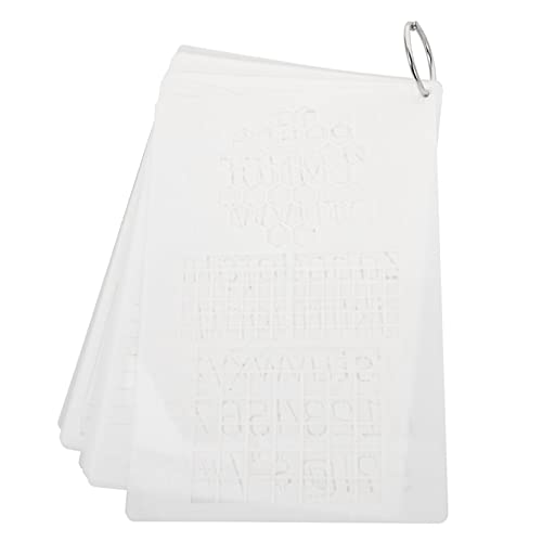 HAWILLOSCH 24 Stück Kontovorlage Journal -Schablone dekorative Malschablonen Malerei Journaling -Schablone Tagebuch DIY Schablonen Malschablonen selber machen Schriftzeichen das Haustier Weiß von HAWILLOSCH