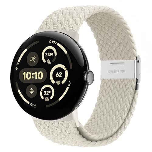 HAYONLIY Nylon Strap Compatible with Google Pixel Watch 3 45 mm （2024），Adjustable Braided Bracelet for Google Pixel Watch 3 45mm for Men and Women von HAYONLIY