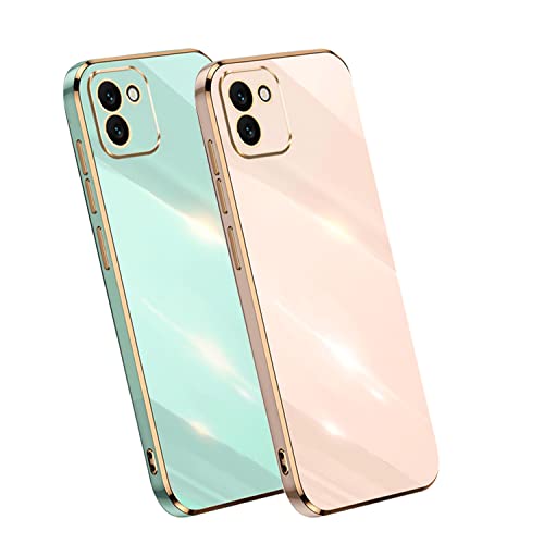 2 Stück Handyhülle für Samsung Galaxy A03 Hülle Weich TPU Hülle Galvanik Silikon Schutzhülle mit Galaxy A03 Case Stoßfest Bumper Bling Plating Cover für Samsung A03 Hülle (A03,A) von HAZARA