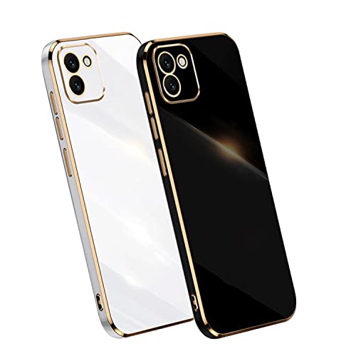 2 Stück Handyhülle für Samsung Galaxy A03 Hülle Weich TPU Hülle Galvanik Silikon Schutzhülle mit Galaxy A03 Case Stoßfest Bumper Bling Plating Cover für Samsung A03 Hülle (A03,M) von HAZARA