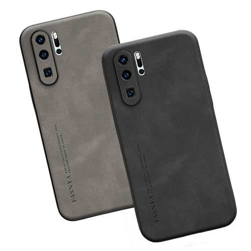 2 Stück Hülle für Huawei P30 Pro Handyhülle Lederhülle Extra Dünn PU-Leder Hülle für Huawei P30 Pro Case 360° Abgedeckte Stoßfeste Ledercase für Huawei P30 Pro Schutzhülle (p30 pro,E) von HAZARA