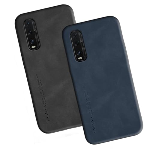 2 Stück Hülle für Oppo Find X2 Pro Handyhülle Lederhülle Extra Dünn PU-Leder Hülle für Find X2 Pro Case 360° Abgedeckte Stoßfeste Ledercase für Oppo Find X2 Pro Schutzhülle (Find X2 Pro,K) von HAZARA