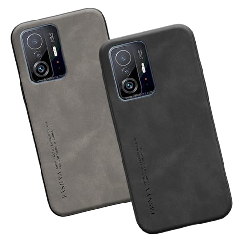 2 Stück Hülle für Xiaomi 11T Handyhülle Lederhülle Extra Dünn PU-Leder Hülle für Mi 11T Case 360° Abgedeckte Stoßfeste Ledercase für Xiaomi Mi 11T Schutzhülle (Mi 11T,C) von HAZARA