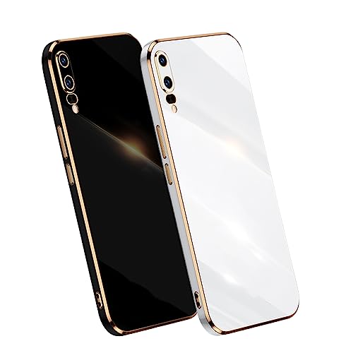 2 Stück Silikon Hülle für Huawei P20 Pro Hülle Weich Silikon TPU Case Galvanik Schutzhülle Stoßfest Bumper Bling Plating Galvanisierte Handyhülle für Huawei P20 Pro Handytasche (p20pro,C) von HAZARA