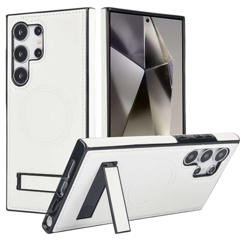 HAZARA Halterung Hülle für Samsung Galaxy S24 Ultra/S24 Plus/S24, Leder Handyhülle Business-Stil mit Ständer Flexibel Objektivschutz Dünne Hülle,Weiß,S24 Ultra HAZARA Halterung Hülle für Samsung Galaxy S24 Ultra/S24 Plus/S24, Leder Handyhülle Business-Stil mit Ständer Flexibel Objektivschutz Dünne Hülle,Weiß,S24 Ultra von HAZARA