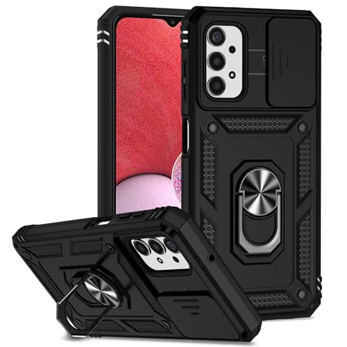 HAZARA Hülle Für Samsung Galaxy S24 Ultra/S24 Plus/S24, Slide kameraschutz, Militär Magnetischer Handyhülle mit 360 Grad Ringhalter Stoßfeste,Schwarz,S24 HAZARA Hülle Für Samsung Galaxy S24 Ultra/S24 Plus/S24, Slide kameraschutz, Militär Magnetischer Handyhülle mit 360 Grad Ringhalter Stoßfeste,Schwarz,S24 von HAZARA