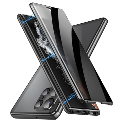 HAZARA Hülle Privatsphäre Für Samsung Galaxy S24 Ultra/S24 Plus/S24, Mit Glas Kamera Objektivschutz Handyhülle Front 9H Panzerglas Rückseite PC Metallrahmen,Schwarz,S24 Ultra HAZARA Hülle Privatsphäre Für Samsung Galaxy S24 Ultra/S24 Plus/S24, Mit Glas Kamera Objektivschutz Handyhülle Front 9H Panzerglas Rückseite PC Metallrahmen,Schwarz,S24 Ultra von HAZARA