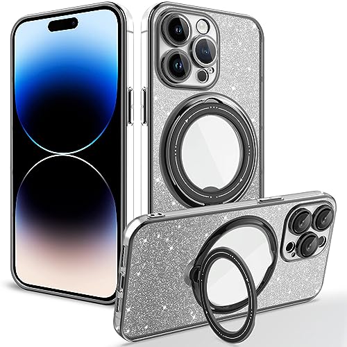 HAZARA Hülle für iPhone 15 Pro Max/15 Plus/15 Pro/15, Mädchen Glitzer Handyhülle 360 Grad Ring Silikon Clear Schutzhülle,Schwarz,15Pro HAZARA Hülle für iPhone 15 Pro Max/15 Plus/15 Pro/15, Mädchen Glitzer Handyhülle 360 Grad Ring Silikon Clear Schutzhülle,Schwarz,15Pro von HAZARA