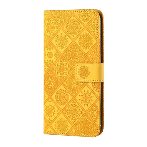 HAZARA Hülle für iPhone 15 Pro Max/15 Pro/15 Plus/15,Bohemian-Prägung, Leder Handytasche mit Kartenfächer Standfunktion Geldbörse Schutzhülle,Gelb,15ProMax HAZARA Hülle für iPhone 15 Pro Max/15 Pro/15 Plus/15,Bohemian-Prägung, Leder Handytasche mit Kartenfächer Standfunktion Geldbörse Schutzhülle,Gelb,15ProMax von HAZARA