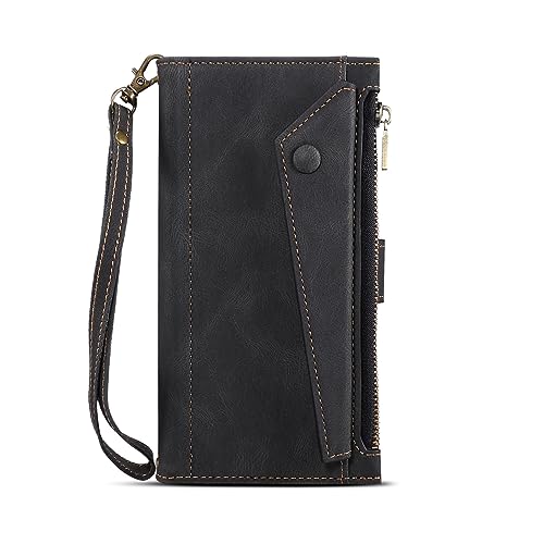 HAZARA Hülle mit Kartenschlitz für iPhone 15 Pro Max/15 Plus/15 Pro/15,Handyhülle Leder Armband Stoßfest Schutzhülle,Schwarz,15ProMax HAZARA Hülle mit Kartenschlitz für iPhone 15 Pro Max/15 Plus/15 Pro/15,Handyhülle Leder Armband Stoßfest Schutzhülle,Schwarz,15ProMax von HAZARA