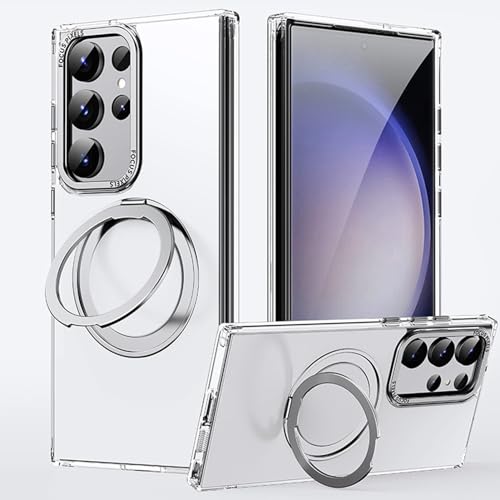 HAZARA Kristall Hülle Für Samsung Galaxy S23 Ultra /S23 Plus/S23, Magnetisch Handyhülle Mit 360 Grad Ring Halter Schutzhülle TPU Schock Stoßfänger Dünn Case,Clear,S23 Ultra HAZARA Kristall Hülle Für Samsung Galaxy S23 Ultra /S23 Plus/S23, Magnetisch Handyhülle Mit 360 Grad Ring Halter Schutzhülle TPU Schock Stoßfänger Dünn Case,Clear,S23 Ultra von HAZARA