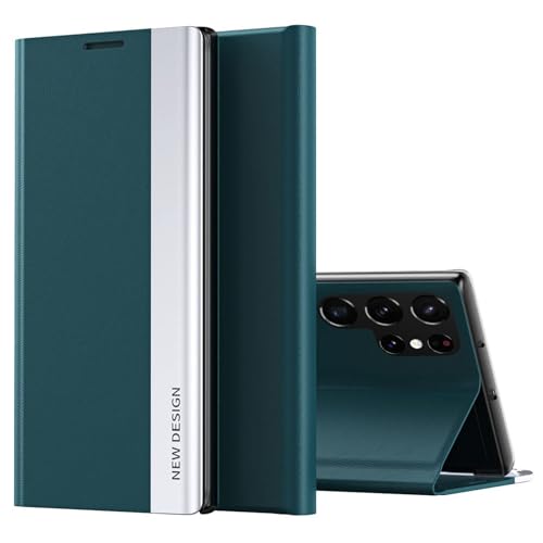 HAZARA Leder Hülle Für Samsung Galaxy S24 Ultra/S24 Plus/S24, Überzug Holster Magnetisch Klappbar Handyhülle Geschäftsstil,Grün,S24 Ultra HAZARA Leder Hülle Für Samsung Galaxy S24 Ultra/S24 Plus/S24, Überzug Holster Magnetisch Klappbar Handyhülle Geschäftsstil,Grün,S24 Ultra von HAZARA