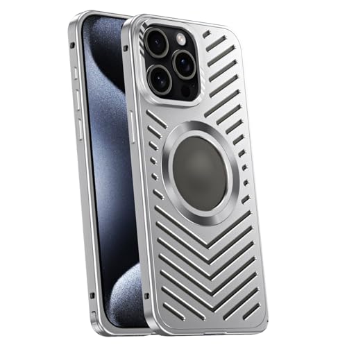 HAZARA Metall Hülle Für iPhone 15 Pro Max/15 Pro/15 Plus/15, Luftfahrt Aluminium Wärmeableitung Handyhülle Magnetisch Kratzfest Ultra -Dünne,Silber,15 Pro Max HAZARA Metall Hülle Für iPhone 15 Pro Max/15 Pro/15 Plus/15, Luftfahrt Aluminium Wärmeableitung Handyhülle Magnetisch Kratzfest Ultra -Dünne,Silber,15 Pro Max von HAZARA