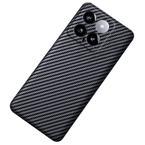 HAZARA Ultra -Dünne Hülle für Xiaomi 14/14 Pro, Kohlefaser Handyhülle Kratzfest Objektivschutz PC Schutzhülle Kabelloses Laden,Schwarz,14 von HAZARA