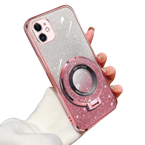 HAZARA Handyhülle für iPhone 11 Hülle, Magnetischer Ring Ständer für iPhone 11 Hülle, Fingerhalter Soft TPU Stoßfeste Bling Schutzhülle mit iPhone 11 Case (11,AA) von HAZARA