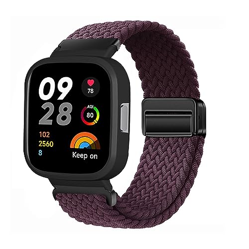 Nylon Armband für Xiaomi Redmi Watch 3 Armband Magnetisch Armbänder Ersatzarmband Solo Loop Elastisches Verstellbares Armband mit Redmi Watch 3 Sportarmband (14,RM Watch 3) von HAZARA