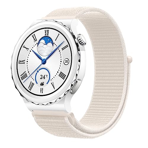Nylon Armband mit Huawei Watch GT3 Pro 43MM Armband Solo Loop Nylon für Damen Herren Verstellbare Nylon Klett 22MM Ersatzband Sport Armbänder für Huawei Watch GT3 Pro 43MM (K,GT3 Pro 43mm) von HAZARA