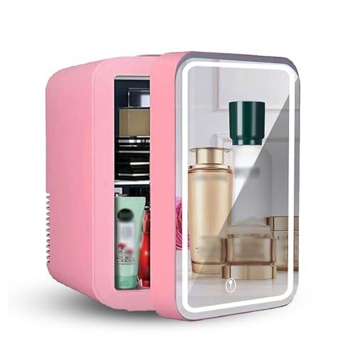 Spiegel SchöNheitsküHlschrank, 8L,Led Spiegel,Dimmbar Car Refrigerators, KüHlen Oder Heizen, Auto Oder Zu Hause KosmetikküHlschrank, FüR Den Desktop Oder Auf Reisen,Pink von HAZARA