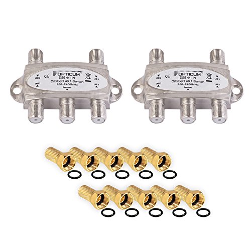 2X DiseqC Schalter Switch 4/1 HB-DIGITAL 4X SAT LNB 1 x Teilnehmer/Receiver für Full HDTV 3D 4K UHD + 10 x Vergoldete F-Stecker Vergoldet 2X DiseqC Schalter Switch 4/1 HB-DIGITAL 4X SAT LNB 1 x Teilnehmer/Receiver für Full HDTV 3D 4K UHD + 10 x Vergoldete F-Stecker Vergoldet von HB-DIGITAL