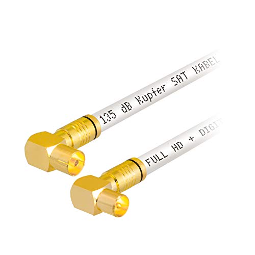 5m HB-DIGITAL HDTV reines Kupfer IEC Antennenkabel 5-Fach geschirmt max 135dB Koax 2X 90° Grad Winkel-Kompressionsstecker VERGOLDET Koaxial Kabel 1080p Full HD 3D UHD Ultra 4K Stecker Buchse weiß 5m HB-DIGITAL HDTV reines Kupfer IEC Antennenkabel 5-Fach geschirmt max 135dB Koax 2X 90° Grad Winkel-Kompressionsstecker VERGOLDET Koaxial Kabel 1080p Full HD 3D UHD Ultra 4K Stecker Buchse weiß von HB-DIGITAL