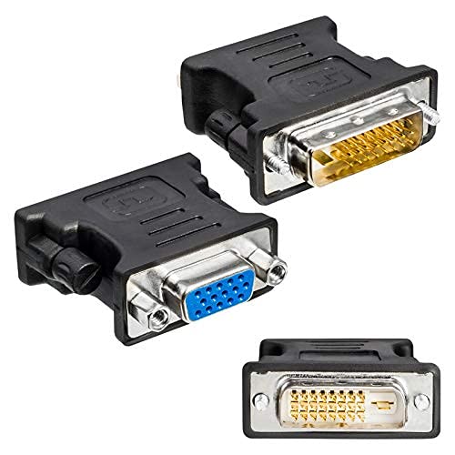 DVI-D zu VGA 24+1 Adapter Stecker Buchse passiver Monitoradapter D-SUB Analog DVI-D-Stecker 24+1 / VGA-Buchse Dual-Link Weiche Anschuss für Monitor TFT PC Beamer Computer Grafikkarte Laptop von HB-DIGITAL