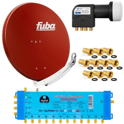 FUBA 12 TEILNEHMER DIGITAL SAT ANLAGE DAA850R + Profi LNB 0,1dB Full HDTV 4K + PMSE Multischalter 5/12 + 35 Vergoldete F-Stecker Gratis dazu FUBA 12 TEILNEHMER DIGITAL SAT ANLAGE DAA850R + Profi LNB 0,1dB Full HDTV 4K + PMSE Multischalter 5/12 + 35 Vergoldete F-Stecker Gratis dazu von HB-DIGITAL
