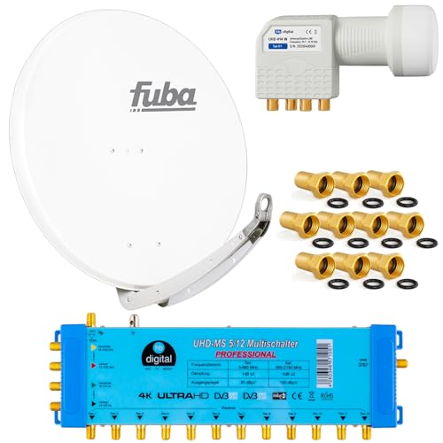 FUBA 12 TEILNEHMER DIGITAL SAT ANLAGE DAA850W + Profi LNB 0,1dB Full HDTV 4K + PMSE Multischalter 5/12 + 35 Vergoldete F-Stecker Gratis dazu FUBA 12 TEILNEHMER DIGITAL SAT ANLAGE DAA850W + Profi LNB 0,1dB Full HDTV 4K + PMSE Multischalter 5/12 + 35 Vergoldete F-Stecker Gratis dazu von HB-DIGITAL