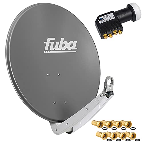 FUBA 4 Teilnehmer Digital SAT Anlage DAA650A anthrazit + Hochwertiger Marken Quad LNB 0,1dB Full HDTV 4K + 8 x Vergoldete F-Stecker FUBA 4 Teilnehmer Digital SAT Anlage DAA650A anthrazit + Hochwertiger Marken Quad LNB 0,1dB Full HDTV 4K + 8 x Vergoldete F-Stecker von HB-DIGITAL