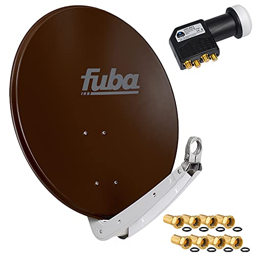 FUBA 4 Teilnehmer Digital SAT Anlage DAA650B braun + Hochwertiger Marken Quad LNB 0,1dB Full HDTV 4K + 8 x Vergoldete F-Stecker FUBA 4 Teilnehmer Digital SAT Anlage DAA650B braun + Hochwertiger Marken Quad LNB 0,1dB Full HDTV 4K + 8 x Vergoldete F-Stecker von HB-DIGITAL
