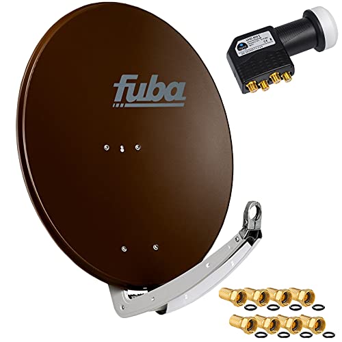 FUBA 4 Teilnehmer Digital SAT Anlage DAA780B braun + Hochwertiger Quad LNB + 8 Vergoldete F-Stecker FUBA 4 Teilnehmer Digital SAT Anlage DAA780B braun + Hochwertiger Quad LNB + 8 Vergoldete F-Stecker von HB-DIGITAL