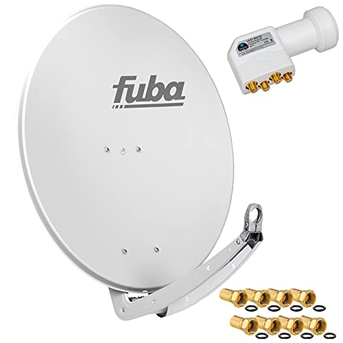 FUBA 4 Teilnehmer Digital SAT Anlage DAA780G hellgrau + Hochwertiger Quad LNB weiß + 8 Vergoldete F-Stecker FUBA 4 Teilnehmer Digital SAT Anlage DAA780G hellgrau + Hochwertiger Quad LNB weiß + 8 Vergoldete F-Stecker von HB-DIGITAL