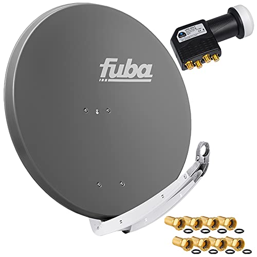 FUBA 4 Teilnehmer Digital SAT Anlage DAA850A anthrazit + Hochwertiger Quad LNB + 8 Vergoldete F-Stecker FUBA 4 Teilnehmer Digital SAT Anlage DAA850A anthrazit + Hochwertiger Quad LNB + 8 Vergoldete F-Stecker von HB-DIGITAL