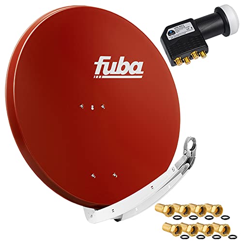 FUBA 4 Teilnehmer Digital SAT Anlage DAA850R Ziegelrot + Hochwertiger Quad LNB + 8 Vergoldete F-Stecker FUBA 4 Teilnehmer Digital SAT Anlage DAA850R Ziegelrot + Hochwertiger Quad LNB + 8 Vergoldete F-Stecker von HB-DIGITAL