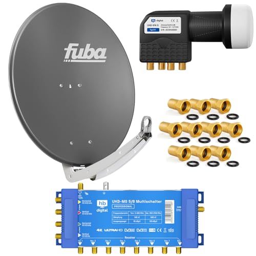 FUBA 8 Teilnehmer Digital SAT Anlage DAA780A + Profi LNB 0,1dB Full HDTV 4K + PMSE Multischalter 5/8 + 24 Vergoldete F-Stecker Gratis dazu FUBA 8 Teilnehmer Digital SAT Anlage DAA780A + Profi LNB 0,1dB Full HDTV 4K + PMSE Multischalter 5/8 + 24 Vergoldete F-Stecker Gratis dazu von HB-DIGITAL