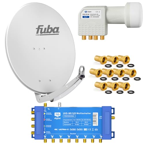 FUBA 8 Teilnehmer Digital SAT Anlage DAA780G + Profi LNB 0,1dB Full HDTV 4K + PMSE Multischalter 5/8 + 24 Vergoldete F-Stecker Gratis dazu FUBA 8 Teilnehmer Digital SAT Anlage DAA780G + Profi LNB 0,1dB Full HDTV 4K + PMSE Multischalter 5/8 + 24 Vergoldete F-Stecker Gratis dazu von HB-DIGITAL