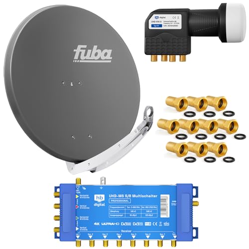 FUBA 8 Teilnehmer Digital SAT Anlage DAA850A + Profi LNB 0,1dB Full HDTV 4K + PMSE Multischalter 5/8 + 24 Vergoldete F-Stecker Gratis dazu FUBA 8 Teilnehmer Digital SAT Anlage DAA850A + Profi LNB 0,1dB Full HDTV 4K + PMSE Multischalter 5/8 + 24 Vergoldete F-Stecker Gratis dazu von HB-DIGITAL