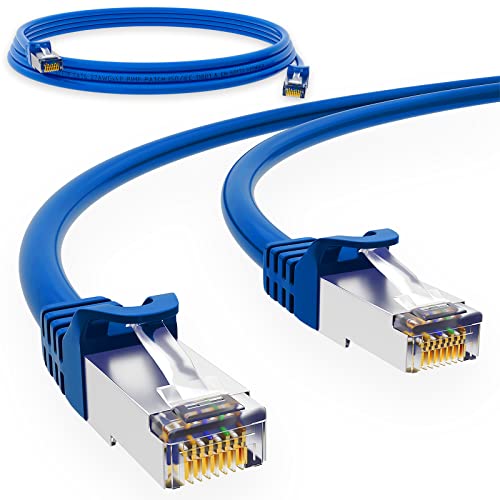 HB-DIGITAL 0,25m Netzwerkkabel LAN CAT.6 Kabel - Übertragungsgeschwindigkeit bis zu 1 Gbit/s - RJ45 Stecker 25cm cat 6 Blau Kupfer Profi S/FTP Cat6 Ethernet Cable Patchcable Switch Router Modem von HB-DIGITAL