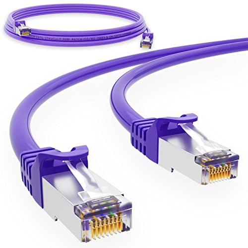 HB-DIGITAL 0,25m Netzwerkkabel LAN CAT.6 Kabel - Übertragungsgeschwindigkeit bis zu 1 Gbit/s - RJ45 Stecker cat 6 Lila Kupfer Profi S/FTP Cat6 Ethernet Cable Patchcable Switch Router Modem von HB-DIGITAL