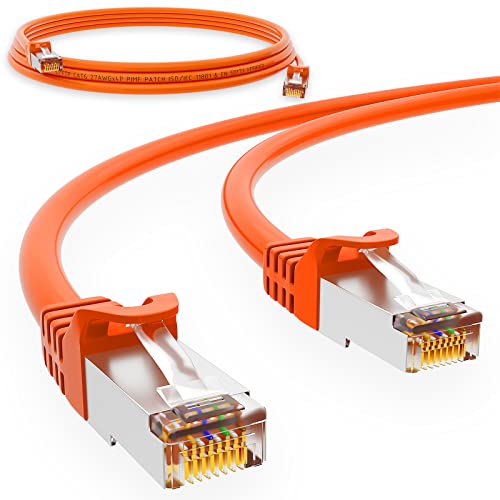 HB-DIGITAL 0,5m Netzwerkkabel LAN CAT.6 Kabel - Übertragungsgeschwindigkeit bis zu 1 Gbit/s - RJ45 Stecker 25cm cat 6 Orange Kupfer Profi S/FTP Cat6 Ethernet Cable Patchcable Switch Router Modem von HB-DIGITAL