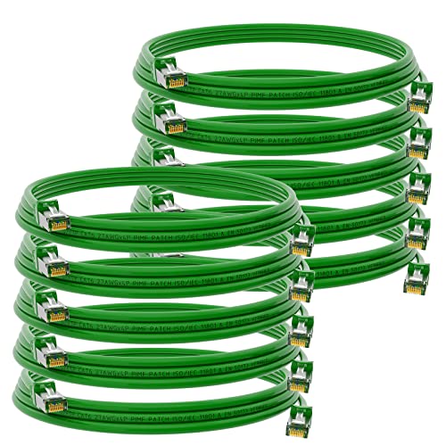 HB-DIGITAL 10x 0,5m Netzwerkkabel LAN CAT.6 Kabel - Übertragungsgeschwindigkeit bis zu 1 Gbit/s - RJ45 Stecker 25cm cat 6 Grün Kupfer Profi S/FTP Cat6 Ethernet Cable Patchcable Switch Router Modem von HB-DIGITAL