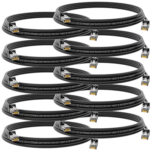 HB-DIGITAL 10x 0,5m Patchkabel RJ45 LAN CAT 6 Ethernetkabel Netzwerkkabel bis zu 1 Gbit/s CAT 6 Kupfer Profi U/UTP DSL für Patchpanel Switch Router Modem - Schwarz von HB-DIGITAL