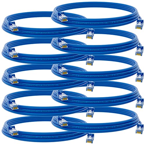 HB-DIGITAL 10x 1m Netzwerkkabel LAN CAT.6 Kabel - Übertragungsgeschwindigkeit bis zu 1 Gbit/s - RJ45 Stecker 100cm cat 6 Blau Kupfer Profi U/UTP Cat6 Ethernet Cable Patchcable Switch Router Modem von HB-DIGITAL