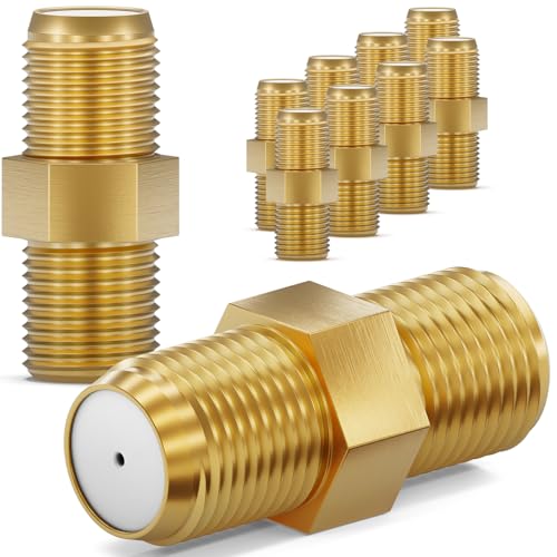 HB-DIGITAL 10x Profi SAT Koaxialkabel Adapter Verbinder F-Kupplung F-stecker Für Fernsehkabel Antennenkabel Satelliten Kabel 2X F-Buchse Breite - Vergoldet von HB-DIGITAL