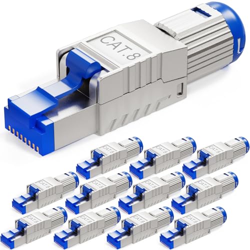 HB-DIGITAL 12x CAT 8.1 RJ45 Netzwerkstecker Crimpstecker für Ethernet LAN Verlegekabel werkzeuglos feldkonfektionierbar vergoldete Kontakte Vollgeschirmt STP Max. 40 Gbit/s Connector HB-DIGITAL 12x CAT 8.1 RJ45 Netzwerkstecker Crimpstecker für Ethernet LAN Verlegekabel werkzeuglos feldkonfektionierbar vergoldete Kontakte Vollgeschirmt STP Max. 40 Gbit/s Connector von HB-DIGITAL