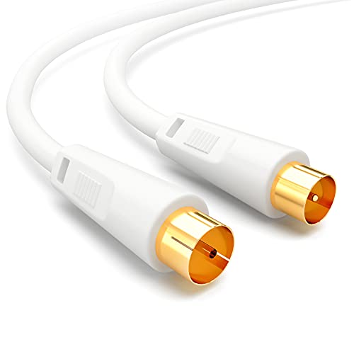 HB-DIGITAL 15m Antennenkabel IEC-Stecker auf IEC-Buchse Anschlusskabel BZT-CE-geschirmt 100dB 128-er Geflecht Koaxial Kabel HDTV 1080p UHD 8K 4K vergoldet DVB-T/T2 DVB-C/C2 Radio DAB DAB+ Weiss HB-DIGITAL 15m Antennenkabel IEC-Stecker auf IEC-Buchse Anschlusskabel BZT-CE-geschirmt 100dB 128-er Geflecht Koaxial Kabel HDTV 1080p UHD 8K 4K vergoldet DVB-T/T2 DVB-C/C2 Radio DAB DAB+ Weiss von HB-DIGITAL