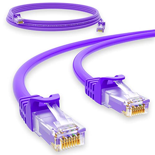 HB-DIGITAL 1m Netzwerkkabel LAN CAT.6 Kabel - Übertragungsgeschwindigkeit bis zu 1 Gbit/s - RJ45 Stecker 100cm cat 6 Lila Violett Kupfer Profi U/UTP Cat6 Ethernet Cable Patchcable Switch Router von HB-DIGITAL