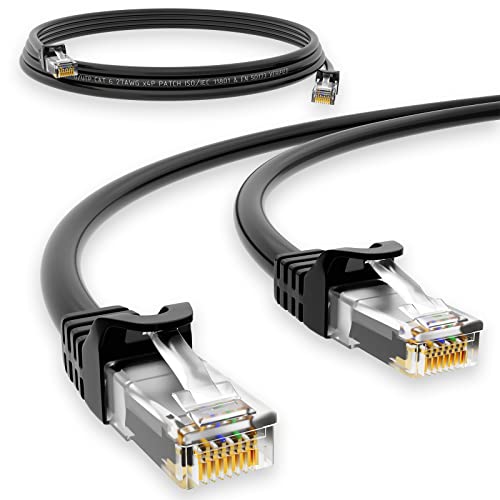 HB-DIGITAL 1m Netzwerkkabel LAN CAT.6 Kabel - Übertragungsgeschwindigkeit bis zu 1 Gbit/s - RJ45 Stecker 100cm cat 6 Schwarz Kupfer Profi U/UTP Cat6 Ethernet Cable Patchcable Switch Router Modem von HB-DIGITAL