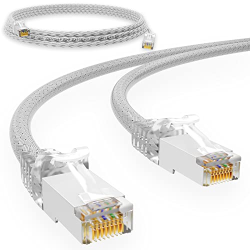 HB-DIGITAL 1m Netzwerkkabel LAN CAT.6 Kabel - Übertragungsgeschwindigkeit bis zu 1 Gbit/s - RJ45 Stecker 25cm Transparent Kupfer Profi S/FTP Cat6 Ethernet Cable Patchcable Switch Router Modem von HB-DIGITAL